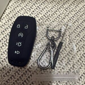 Black Car Key Fob with Accessories